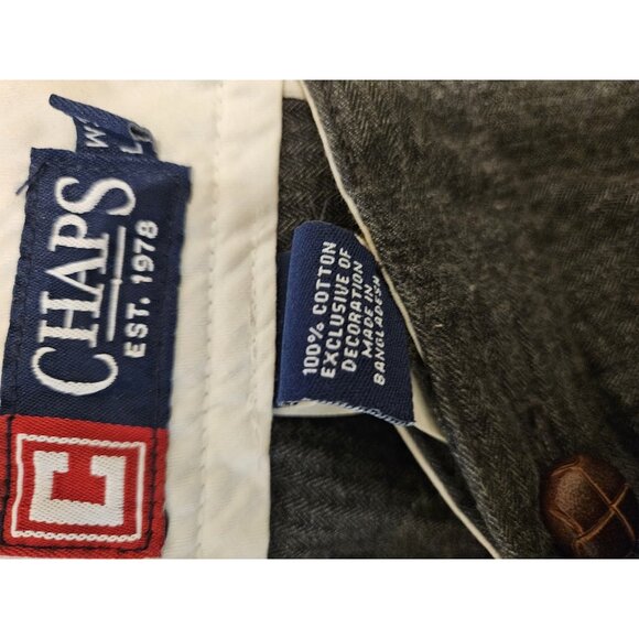 Ralph Lauren Chaps Pants Mens 38x30 Black Corduroy Thick Cargo 90s - Picture 10 of 11